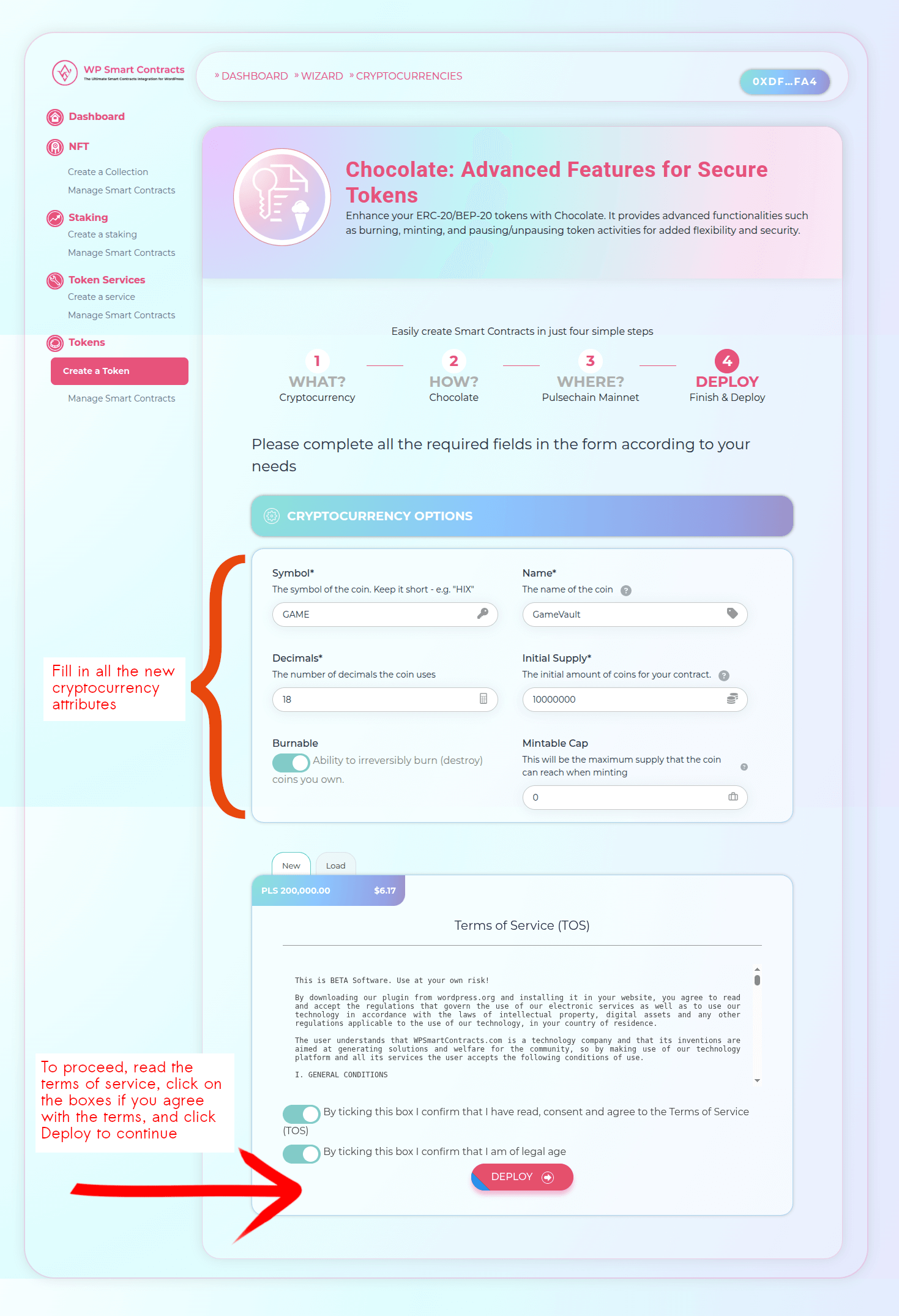 Configure token attributes