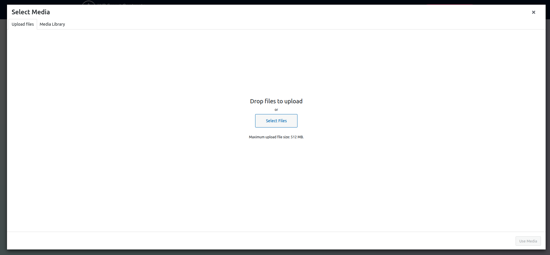 Click Upload Files then Select Files to choose your image